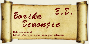 Borika Demonjić vizit kartica